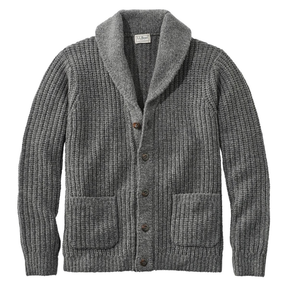 L.L.Bean Classic Lambswool Sweater Cardigan M